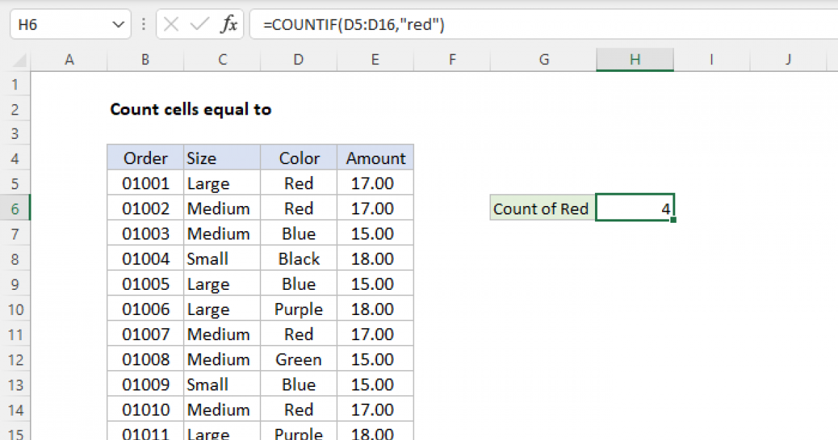 Count Cells Equal To Excel Formula Exceljet 5905